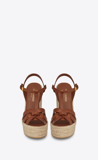 espadrille wedge sandal in leather